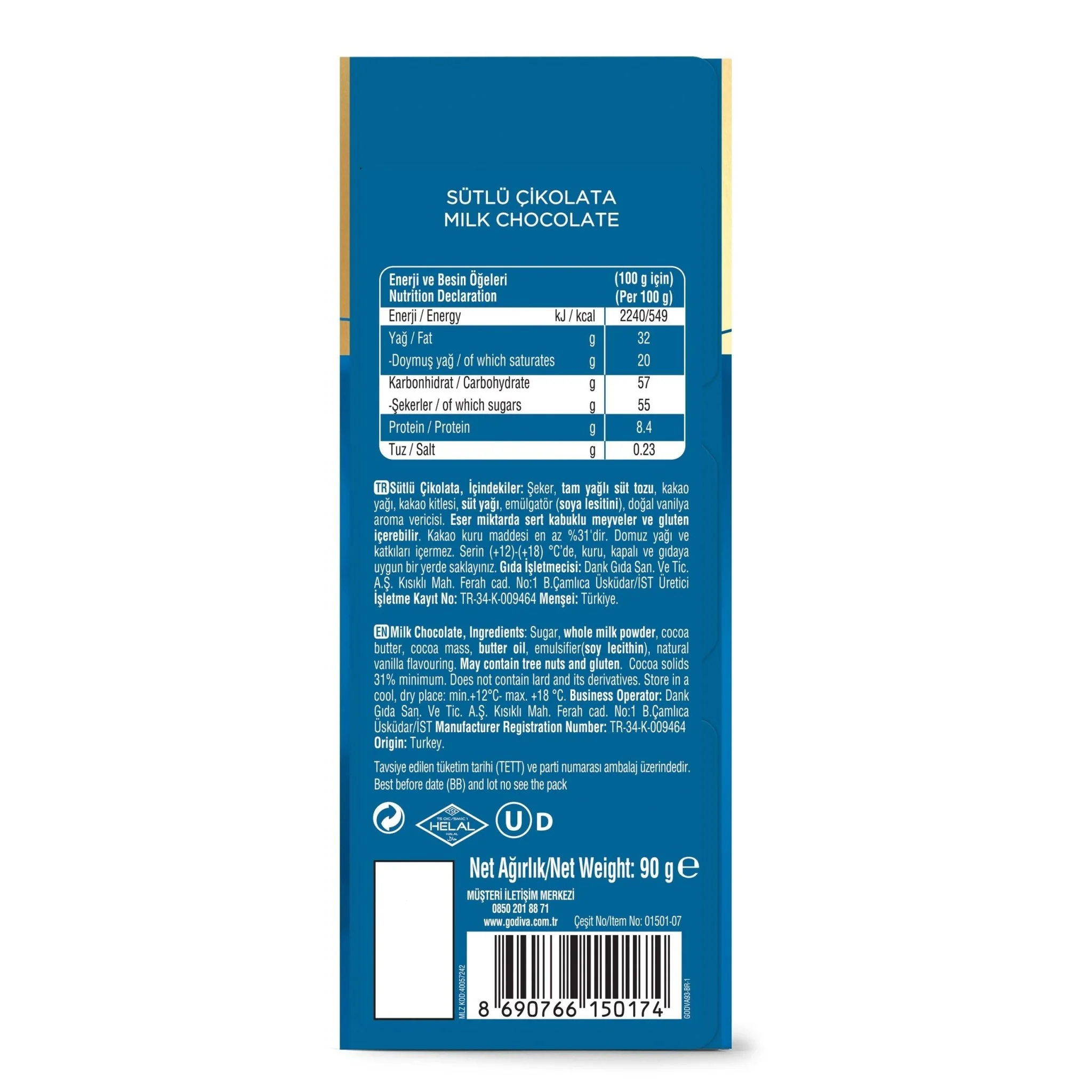 Milk Chocolate Tablet, 90g - Image 3